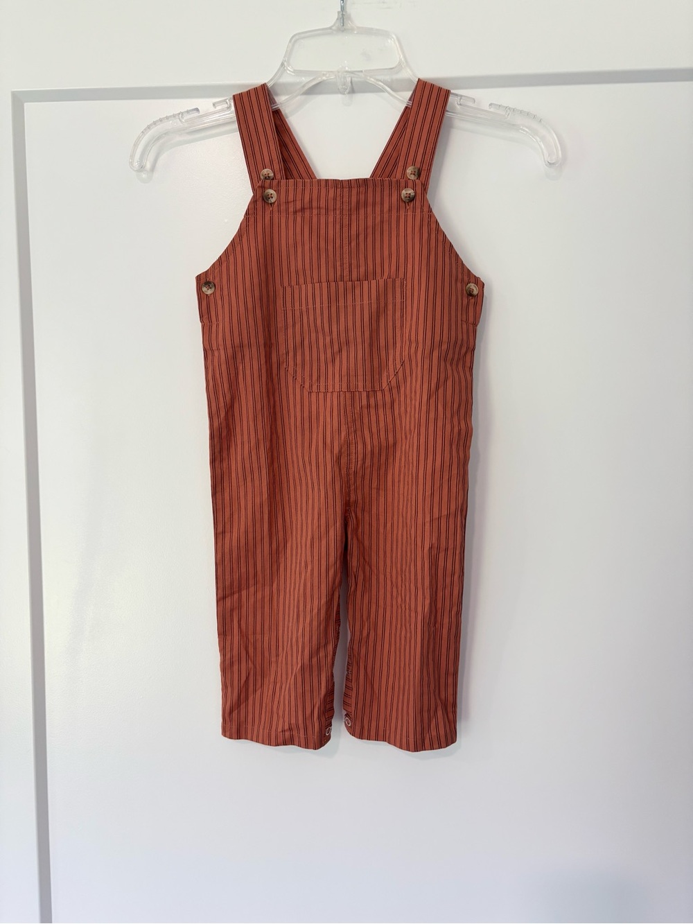 Kate Quinn Cinnamon Stripe Overall 6-12 months NWT